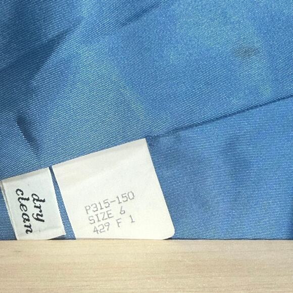 Vintage 80s Pendleton Wool Blazer Petite 6 Sky Blue Made in USA Lined Jacket - Picture 6 of 6